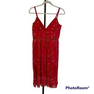 NWT BCBG Paris Red Print Silk Dress